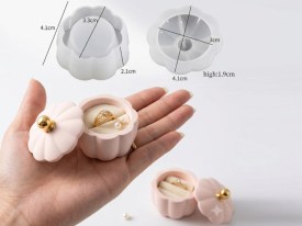 Molde silicona mini alhajero flor